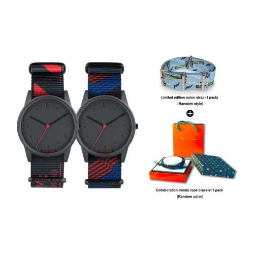 HYPERGRAND Watch Кварцевый механизм Нейлоновый ремешок Черный циферблат Унисекс NW01MONO+NW01BYLN