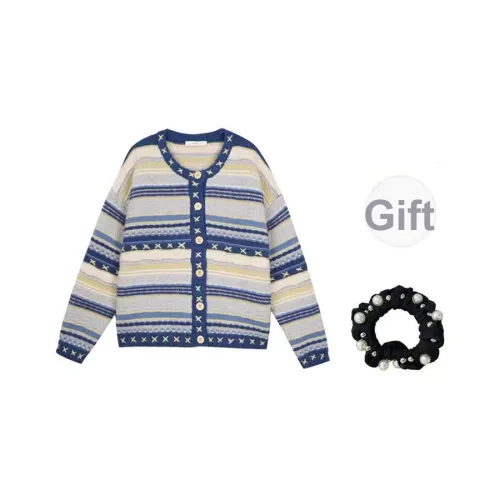 WUSHANSHAN Синий + Резинка для волос С подарками Женские Трикотаж