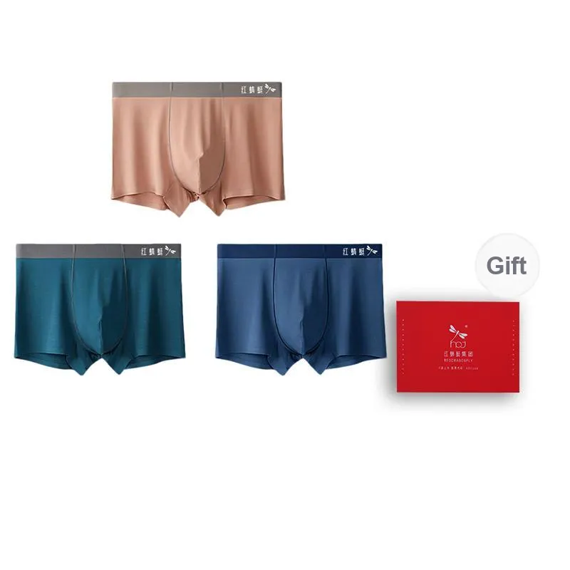 RED DRAGONFLY Modal Seamless Underpants Men's 3 Piece Gift Box Set-12