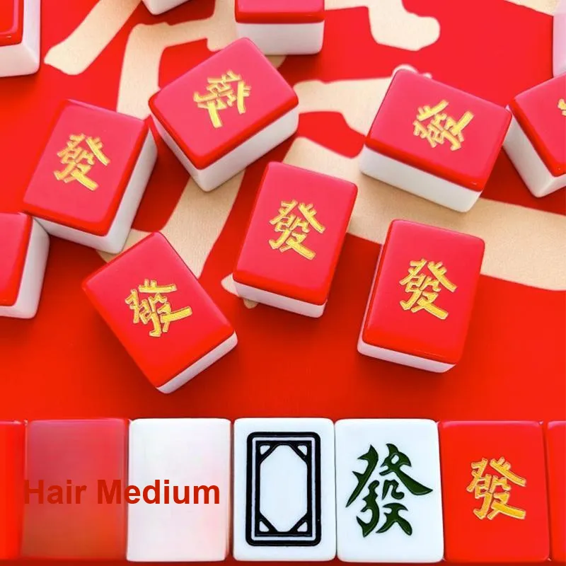 Imono Hand Crafted Mahjong Tiles For Home Use Red Board Games-4