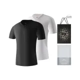 V-Neck 2 Pack (White+Black) 2 Pcs, Easy to Match and Wash!