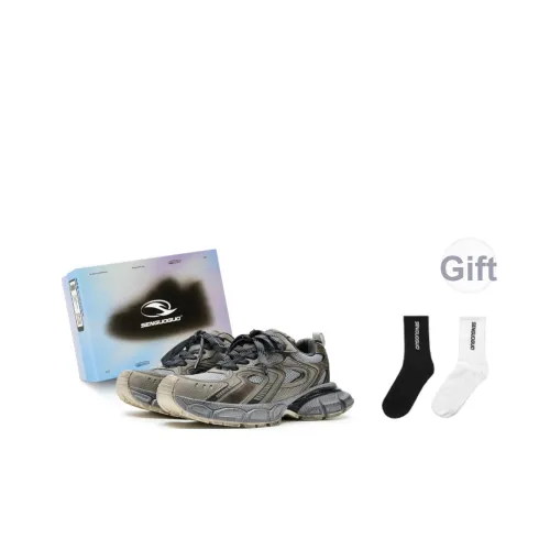 SENGUOGUO Амортизация Низкий Топ Толстая Подошва Кроссовки Унисекс Серый Коричневый