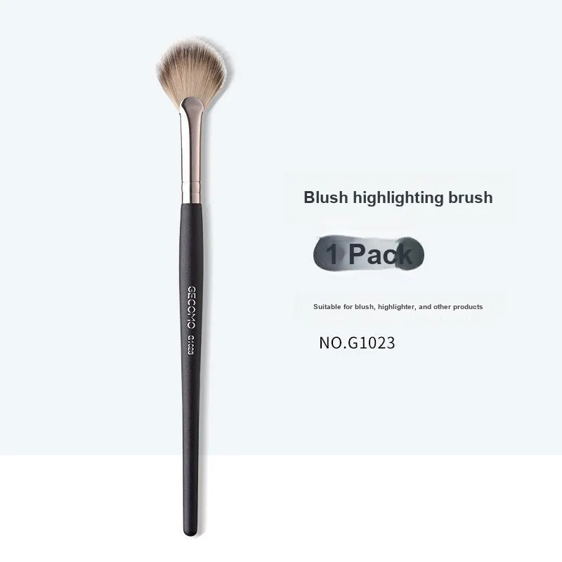 GECOMO Blush Highlight Brush+Oil Absorbing Paper Combination, Built in Mirror Powder Puff, Makeup Tool-1