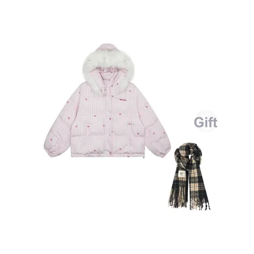 BDGU Хлопковый пуховик женский розовый