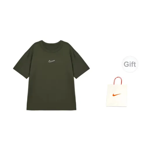 Nike T-Shirts Men Dark Green+Gift Bag