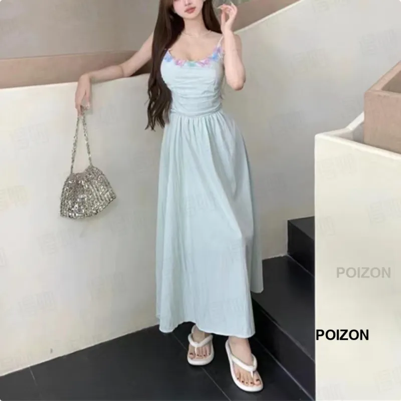 DOKZB Slip Dresses Women's Spring Morning Green-2