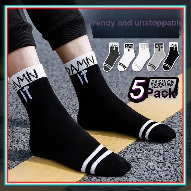 LUOLIAN Mid Calf Socks Men's 5 Pack-43