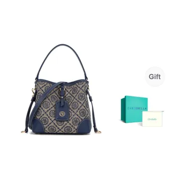 CHRISBELLA Fabric, Synthetic Leather Handbag Regular Women's Blue