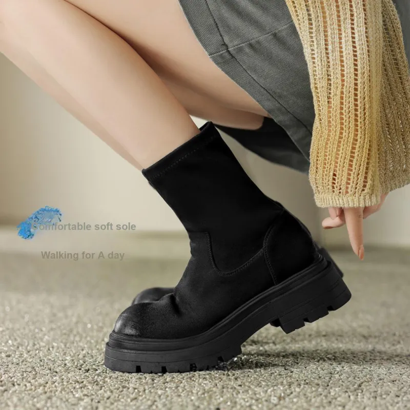 CAMEIDO Ankle Boots 5cm Women's Black-6