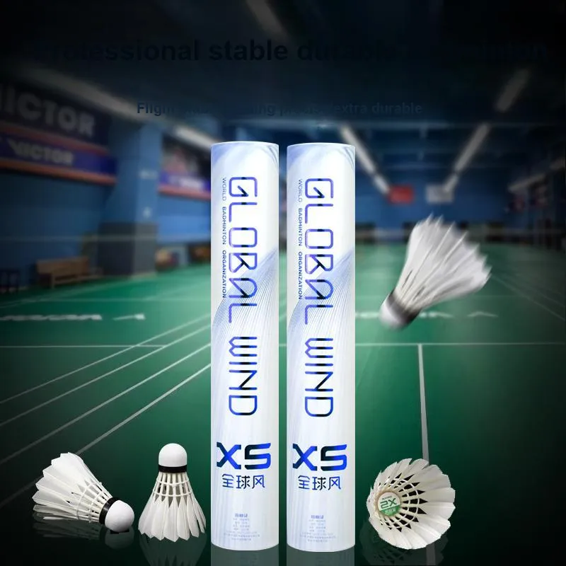 Global Wind X5 12 Pack Goose Feather Single Side Goose Feather Club Stadium Match Shuttlecocks-1