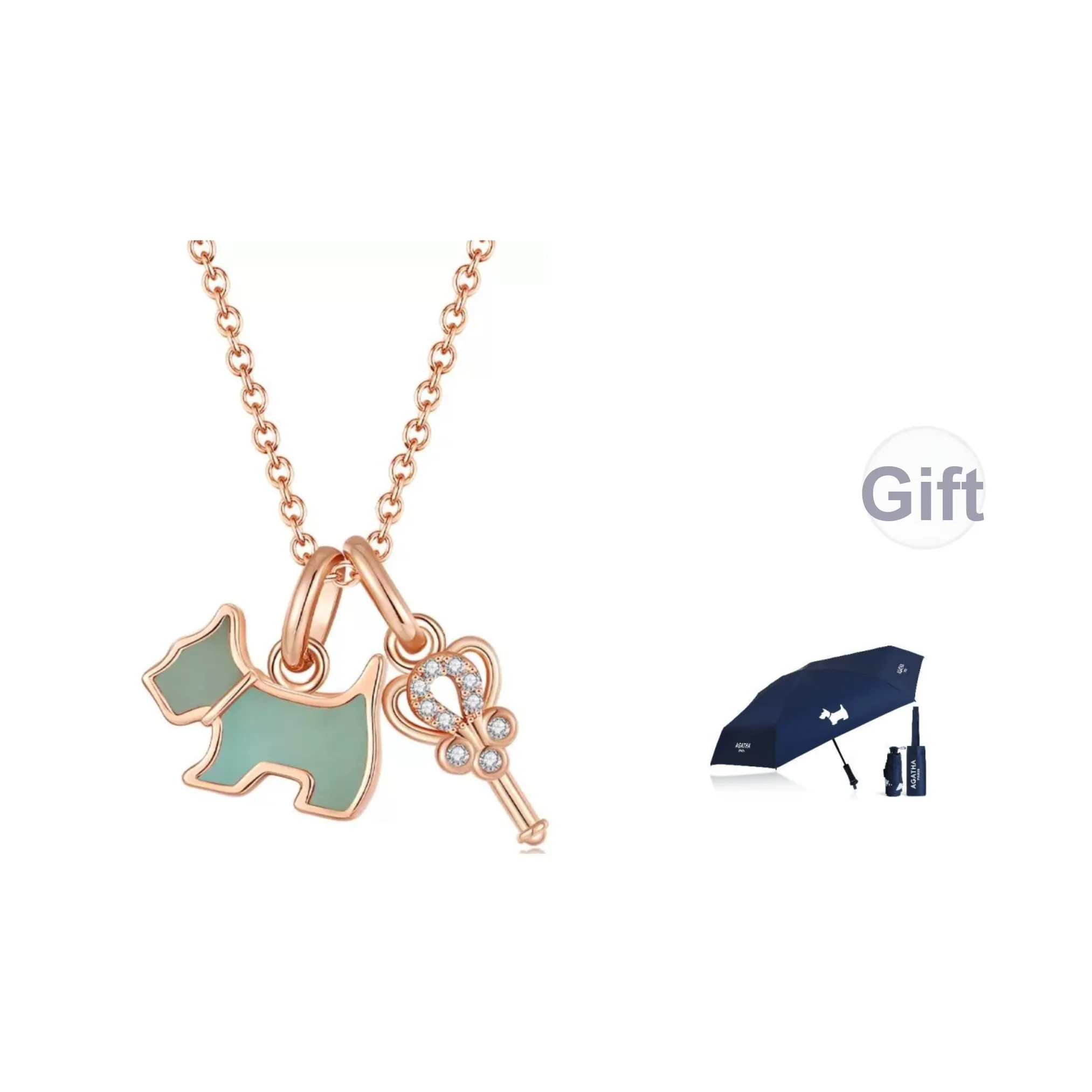 Agatha 925 стерлинговое серебро ожерелье женское Tianhe зеленый