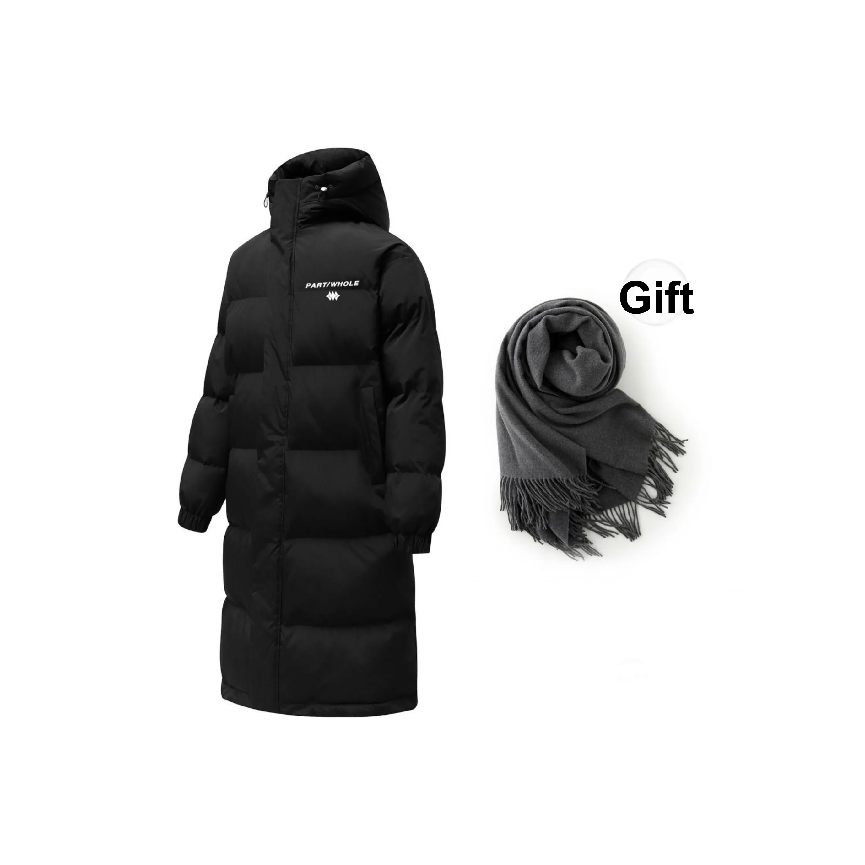 PARTWHOLE Осенний и зимний хлопковый пуховик унисекс