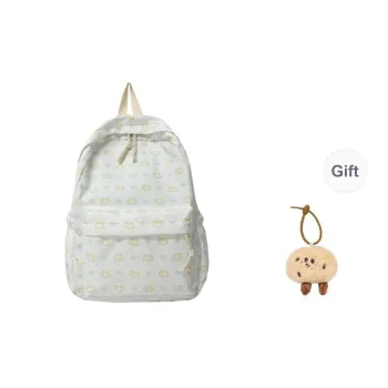 Yalu Nylon Backpack Regular Unisex White Kitten/Blue Dachshund