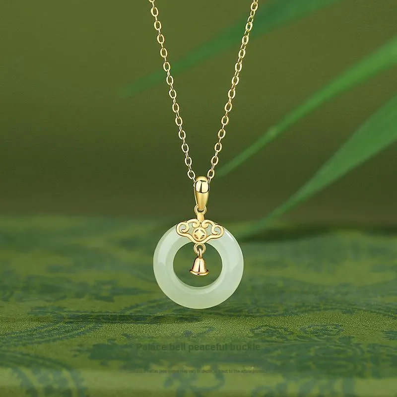 Andaozi Hetian Jade Necklaces Pale Greenish White Jade Unisex-1