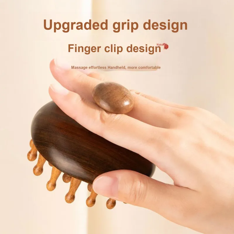 Gentle Welcome High End Sandalwood Round Disk All Comb Hair Unblocking Magic Tool For Smooth Hair Without Pulling-3