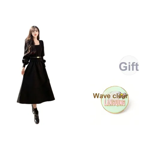 LANGQING Длинное платье с длинными рукавами женское