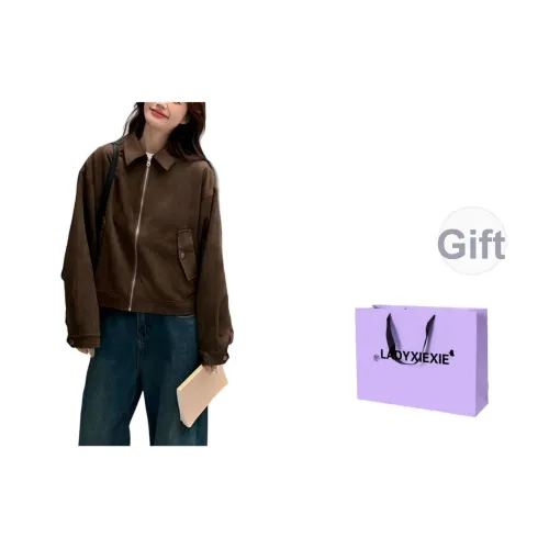 LADYXIEXIE Коричневый Женский Куртка
