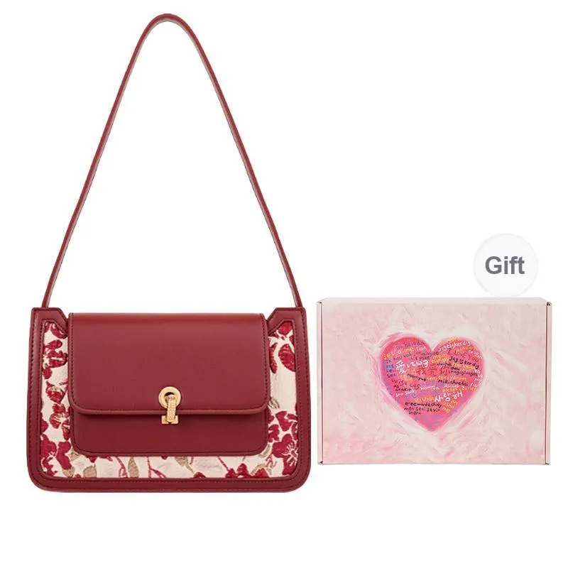 NATTY PU Shoulder Bag Women's Red-6
