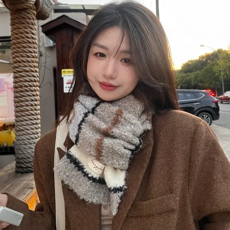 PISHUSHU Polyester Knit Scarves Women's-4