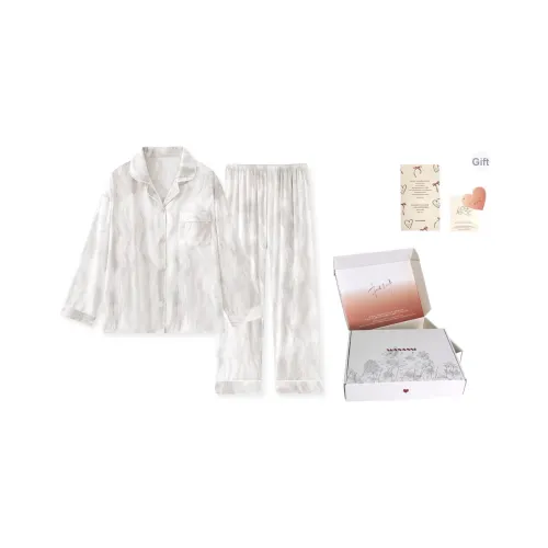 WANANNI Пижамный комплект унисекс радужный белый