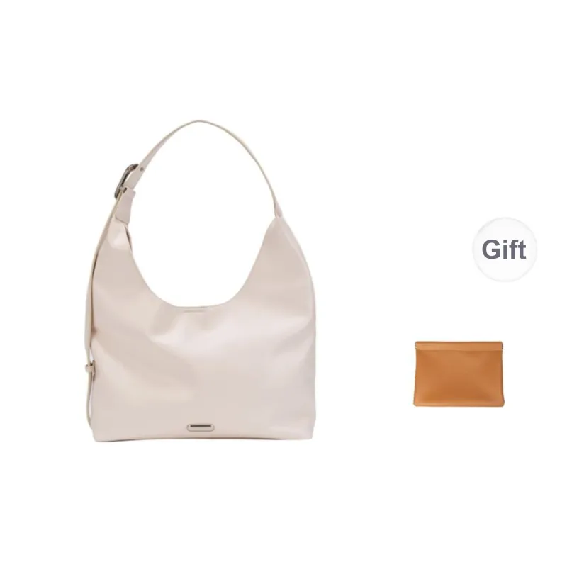 OMI Synthetic Leather Shoulder Bag Regular Medium Size Women's Black/White/Silver-3