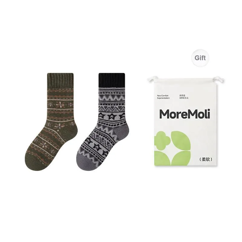 Moremoli Mid Calf Socks Women's Gift Box 2 Doubles-5