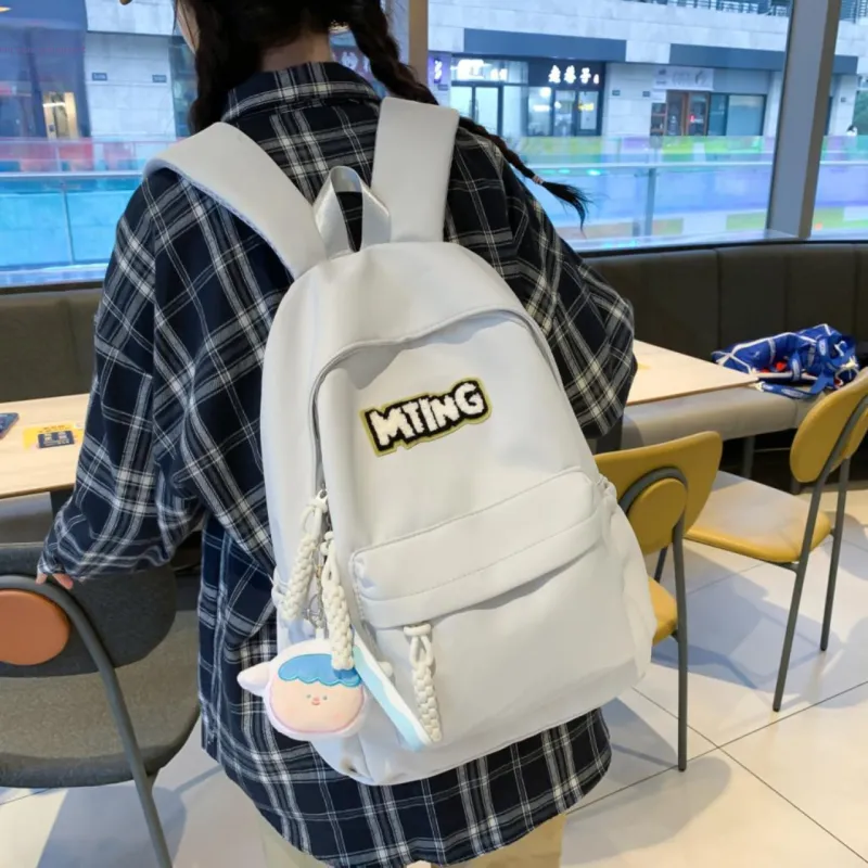 Meow In The Grass Nylon Backpack Unisex Black/Red/Gray/Yellow-19