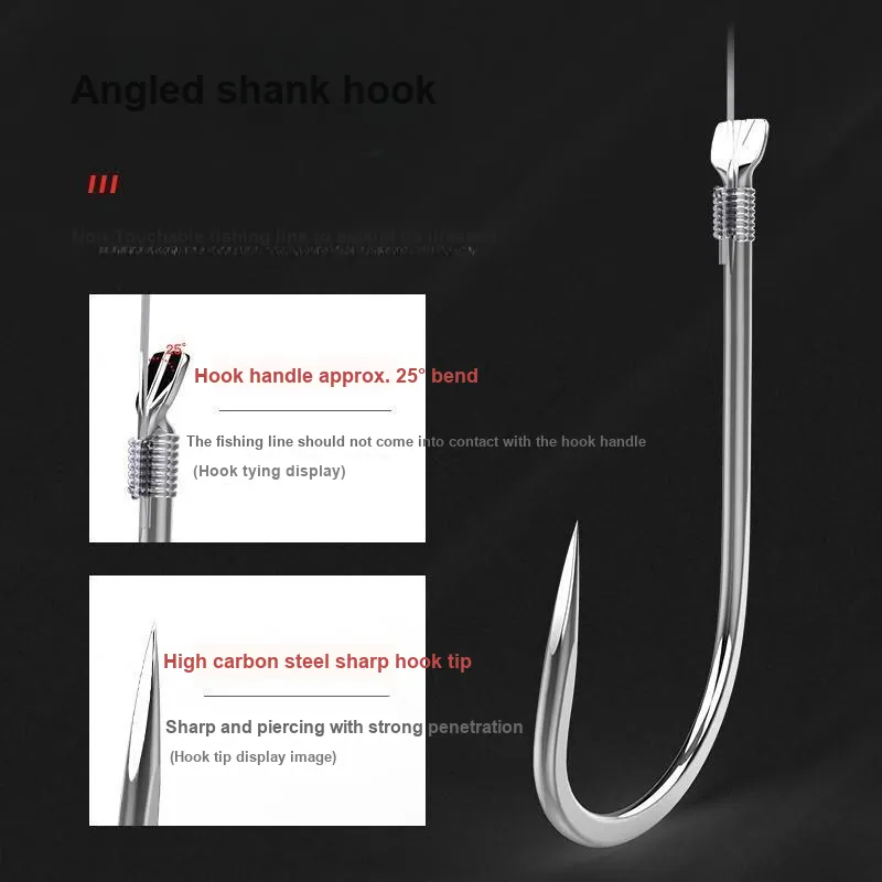 HUA Fishing Channel High Carbon Steel Black Pit Long Shank Hook-2