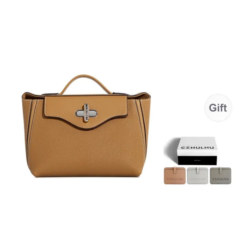Cthulhu Top Grain Cow Leather Shoulder Bag Crossbody Bag Handbags Medium Size Women's Brown/Black-0
