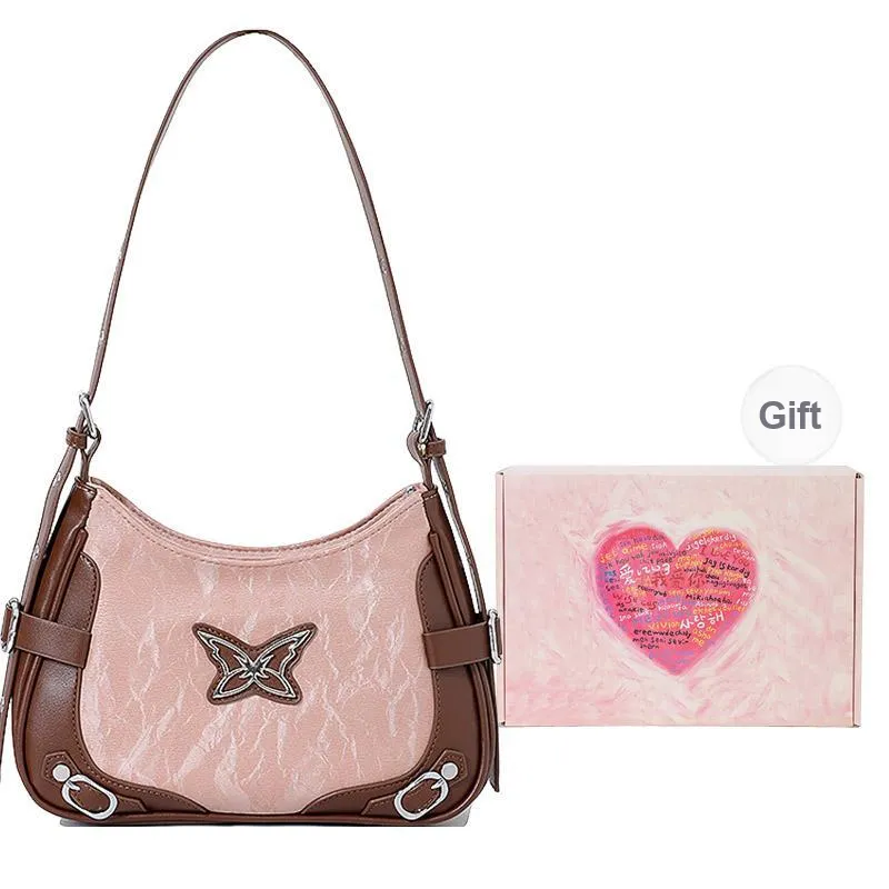 NATTY PU Small Square Bag Shoulder Bag Medium Size Women's Pink/Black/Silver-43