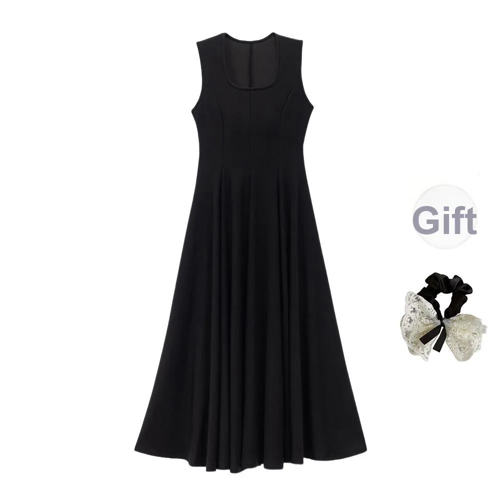 PAVEA Sleeveless Dresses Women's Black+Hair Tie Comes With