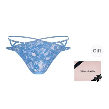 Agent Provocateur Lace With Rhinestone Triangle Underwear Women's Sky Blue