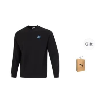 PUMA Sweatshirt Men's Black Shopping Bag Included