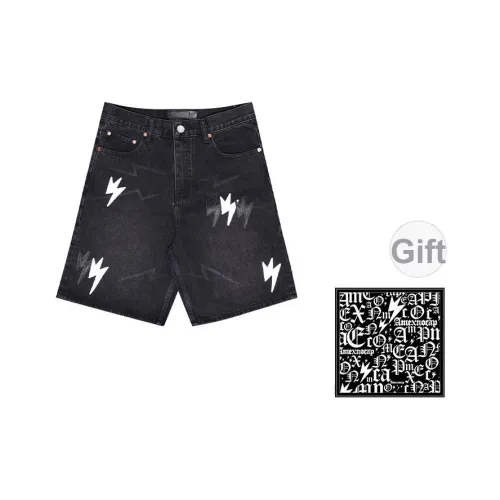 Amexnocap Черные унисекс джинсовые шорты