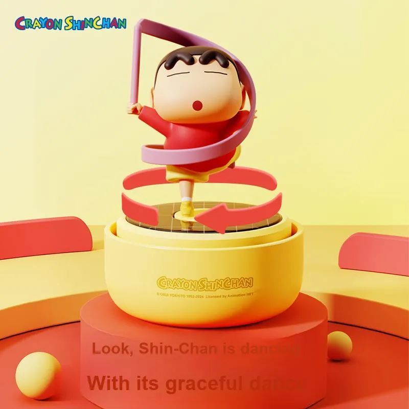 ROCK Crayon Shin Chan Solar Self Rotating Cute Plush Self Rotating Bedroom Desktop Chibi Figures-6