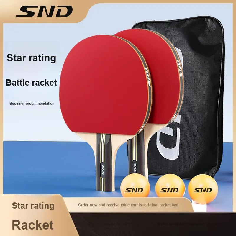 SND Ping Pong Paddles Kids' All Wood Red Black-3