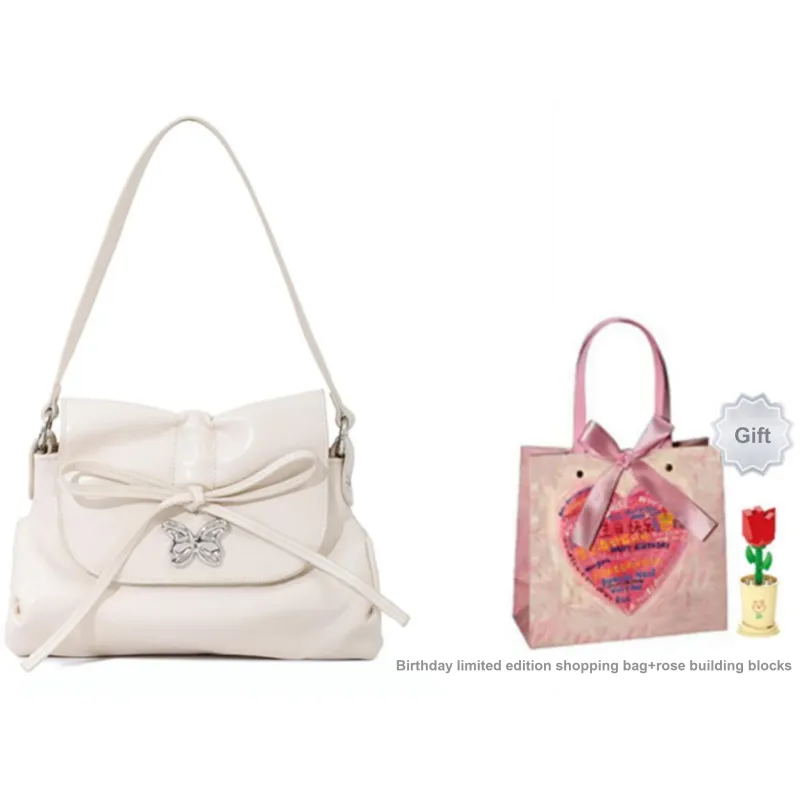 OTA PU Small Square Bag Handbag, Shoulder Bag Regular Women's White/Pink-11