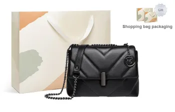 15 MINS Synthetic Leather Commuter Bag Chain Bag Shoulder Bag Crossbody Bag Shoulder Bag Regular Women's Black