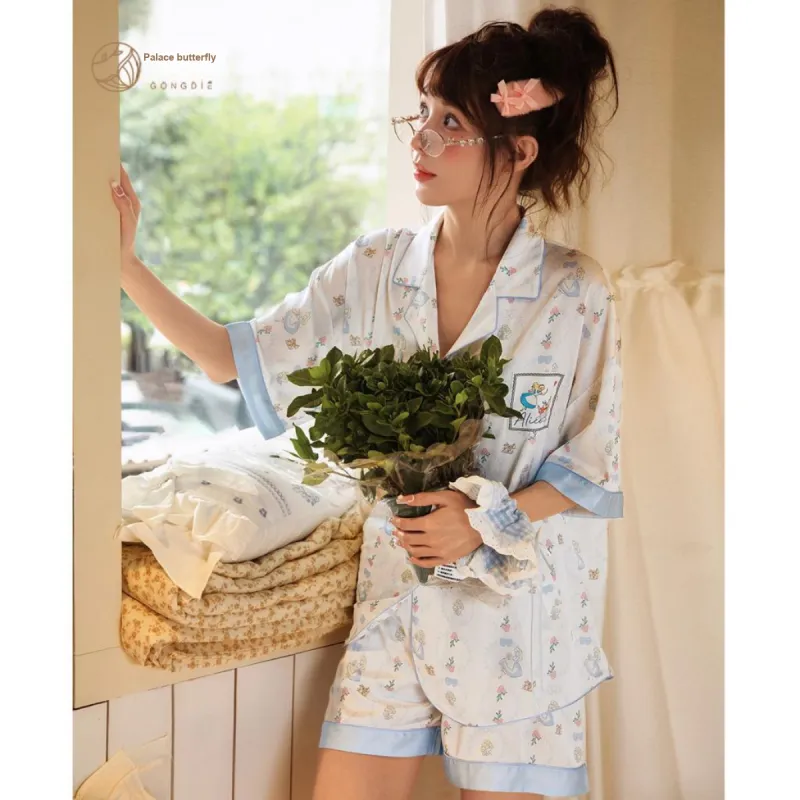 Gongdie x Disney Pajama Set Women's Gift Box Set White-3