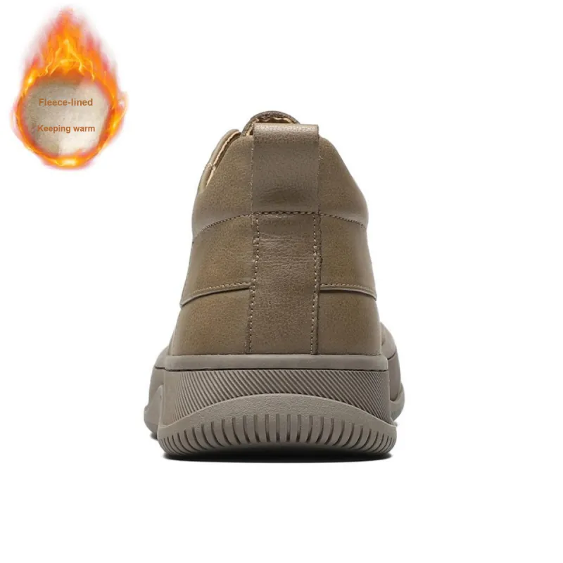 ST&SAT Fleece-Lined Casual Shoes Men's Khaki/Yellow Brown-8