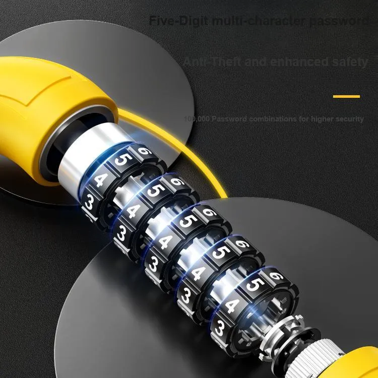 PHOENIX Bicycle Locks Zinc Alloy Burglar-Resistant Cable Lock-3