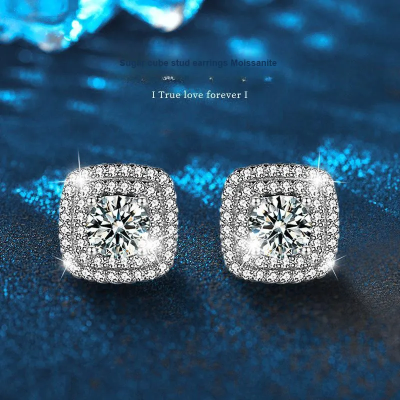 WUMZK Moissanite Stud Earrings Women's-2
