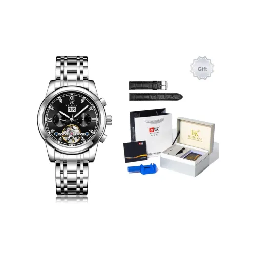 WSK Механический механизм Steel Strap Женские часы Белый циферблат