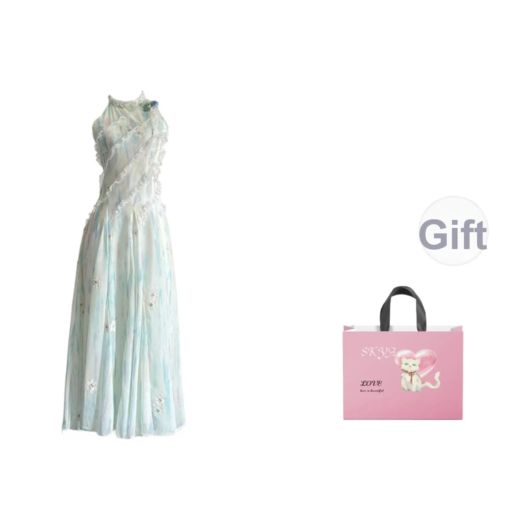 SKYA Без рукавов Платье Женское Морская Пена Зеленый