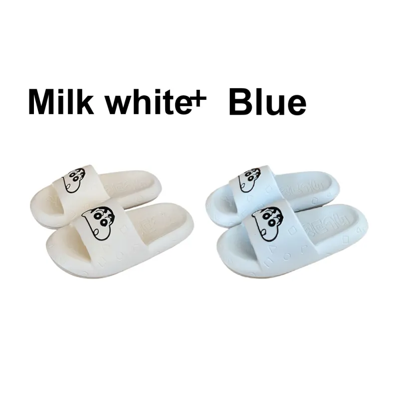 SHIGUDE x Crayon Shinchan Sandal Slippers Unisex, Milk White-1