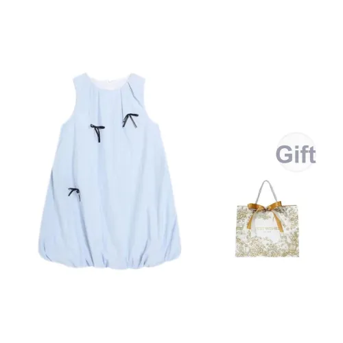 EMDPN Небесно-голубой В комплекте сумка для покупок Женские Платья без рукавов