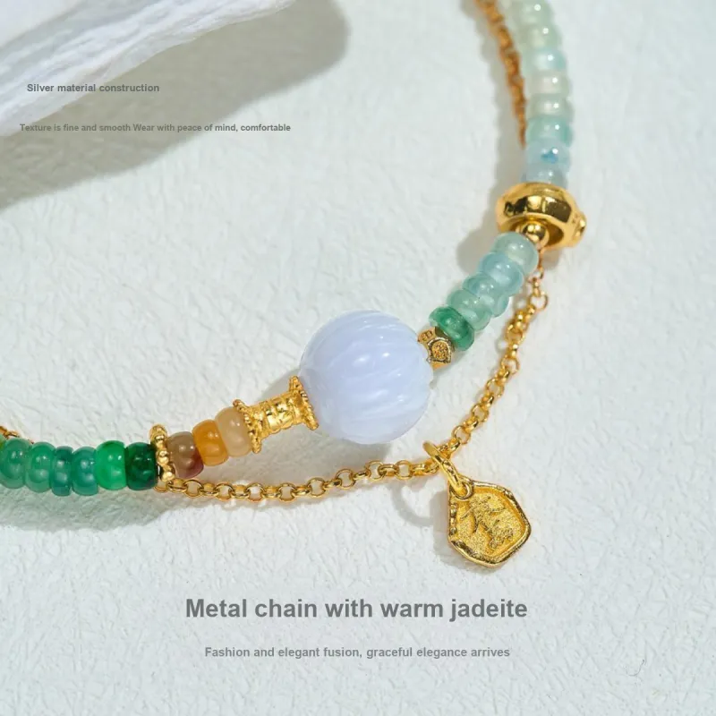 ME LUXE Pearl Peaceful New Chinese Style Double Chain Design Unique For Niche With Certificate Included Women's-4