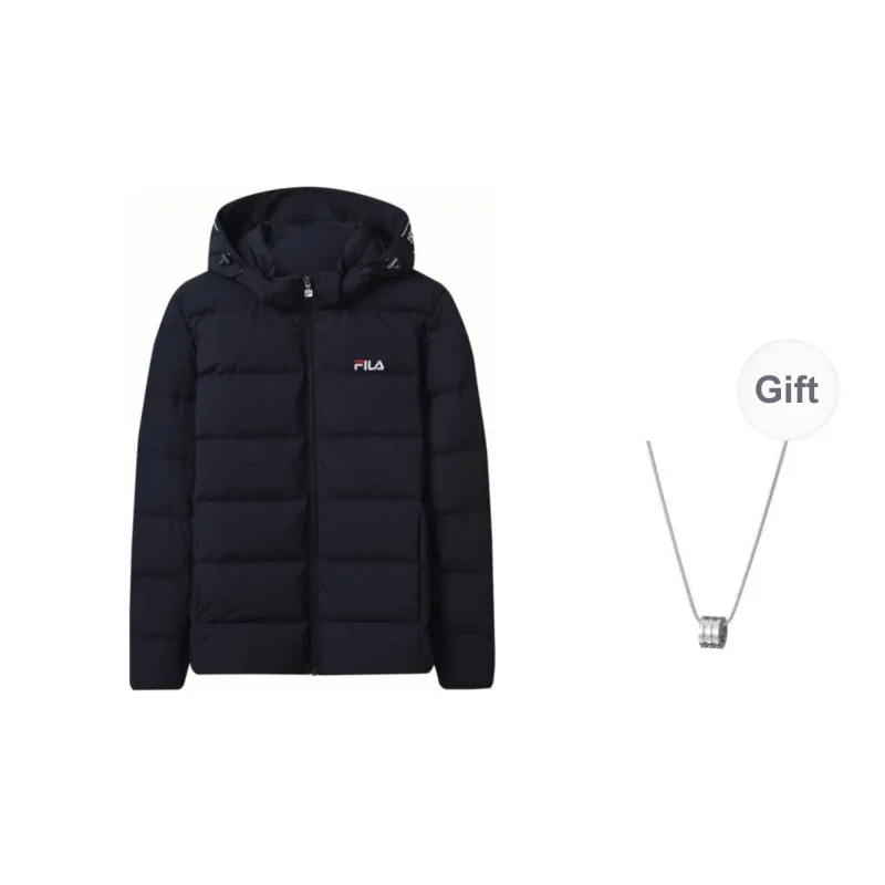 FILA Down Jacket Men's Navy Blue Comes With Necklace-0