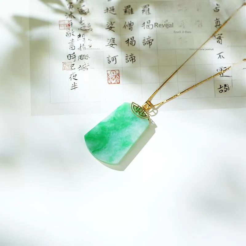 Clear Snow Glutinous Jade Necklaces Unisex-4