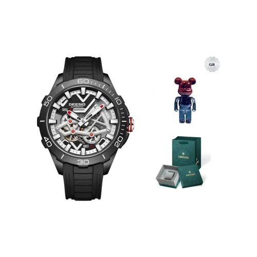 DEESIO Автоматический Механический Механизм Часы Унисекс Черный Циферблат